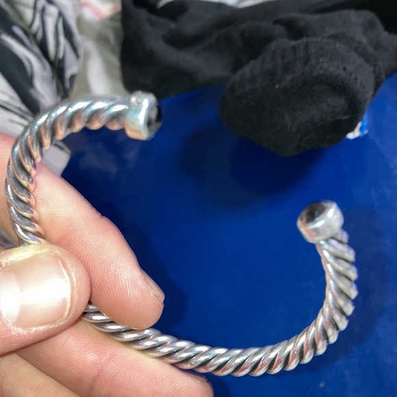 David Yurmin Mens bracelet Sterling silver with black onyx stones at each end - Picture 2 of 3